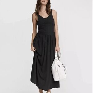 NWT Anthropologie Daily Practice Maxi Dress Womens‎ M Sleeveless Racerback Black
